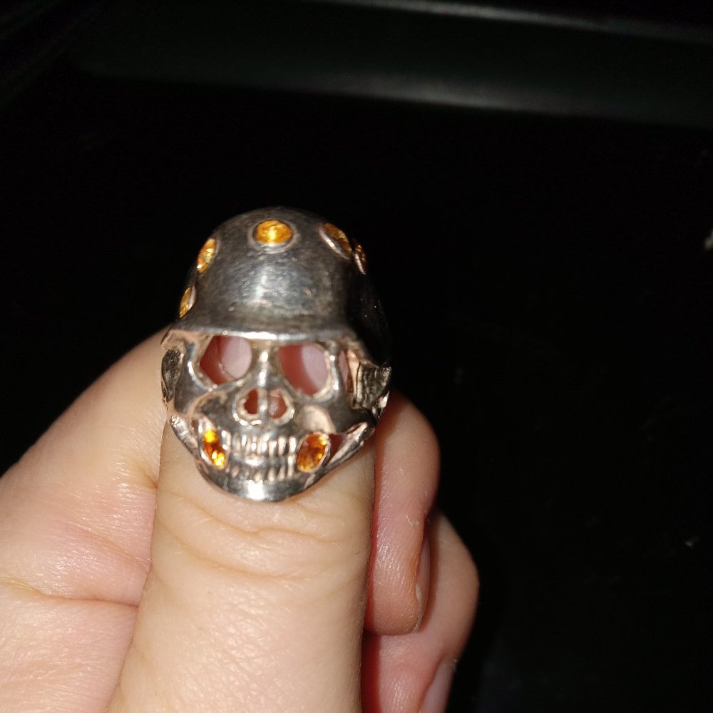 Handcrafted .999 Sterling Silver "Biker Skull"